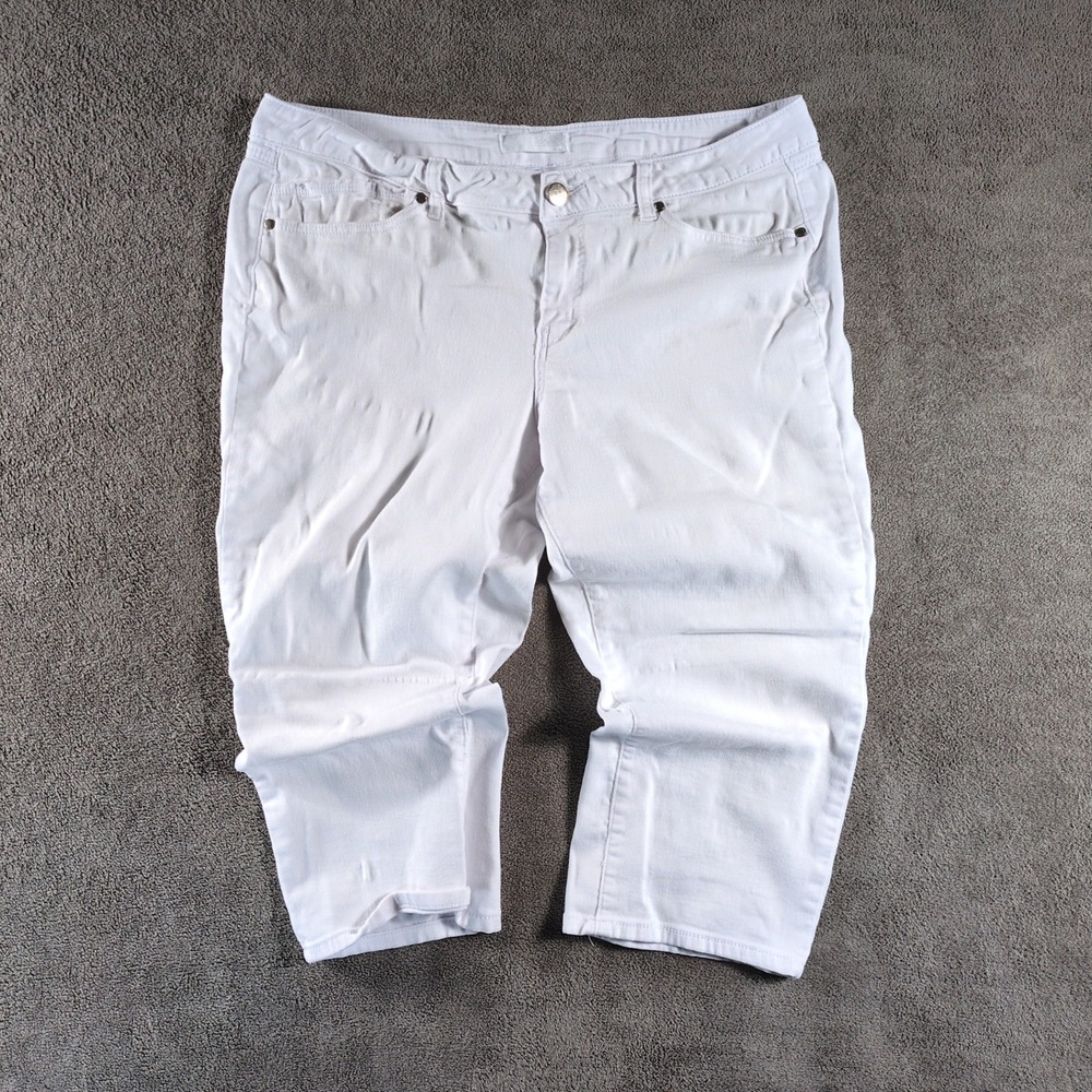 1822 Denim White Cropped Capris Jeans Women's‎ Size 16 Summer Vacation